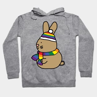 Cute Easter Bunny and Rainbow Pride Flag Hat and Scarf Hoodie